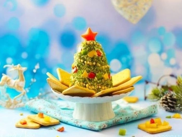 Сырная «ёлочка»: Эффектная закуска для новогоднего стола