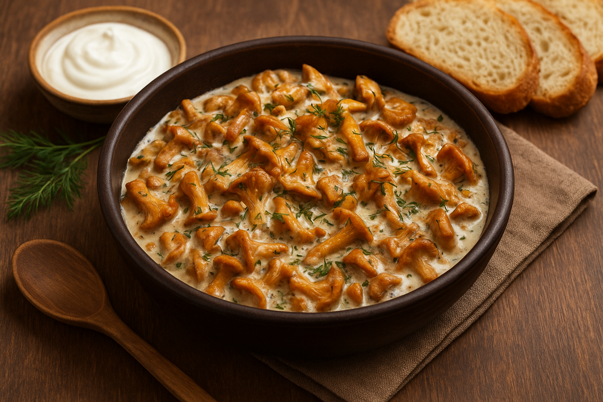 Лисички в сметане — нежность леса на вашей тарелке