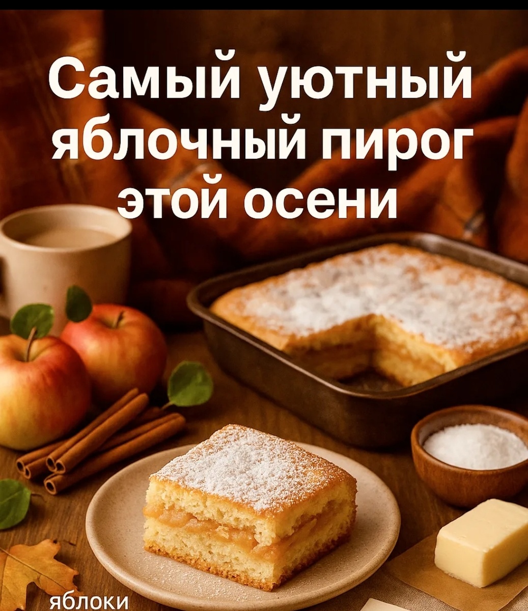 Нежный яблочный пирог с корицей: рецепт для уютного чаепития