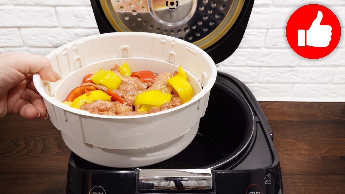 Курица с болгарским перцем на пару: легкий и вкусный рецепт для мультиварки